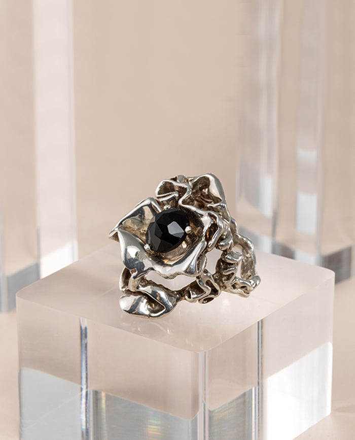 Anillo Erica con Onix en Plata