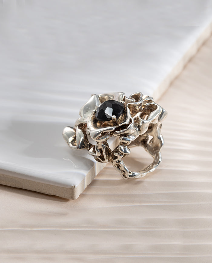 Anillo Erica con Onix en Plata