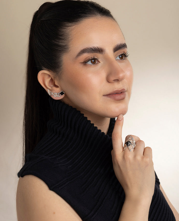 Anillo Maya con Onix en Plata