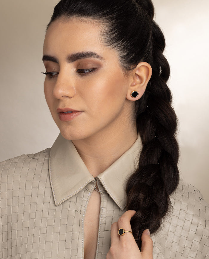 Aretes Balmori Ágata Negra