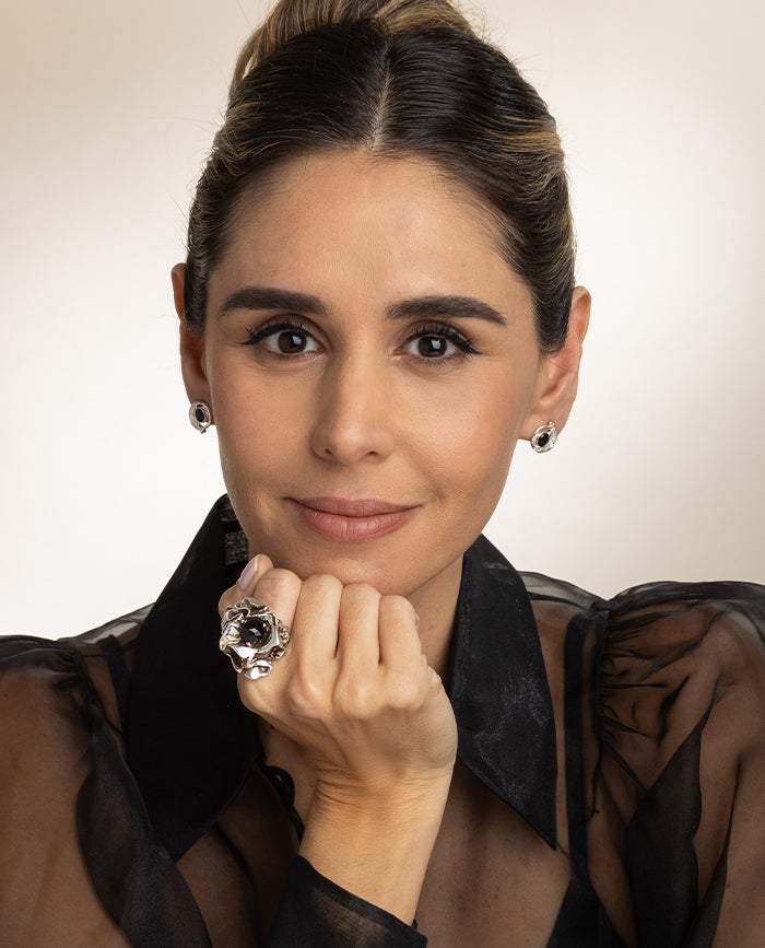 Anillo Erica con Onix en Plata