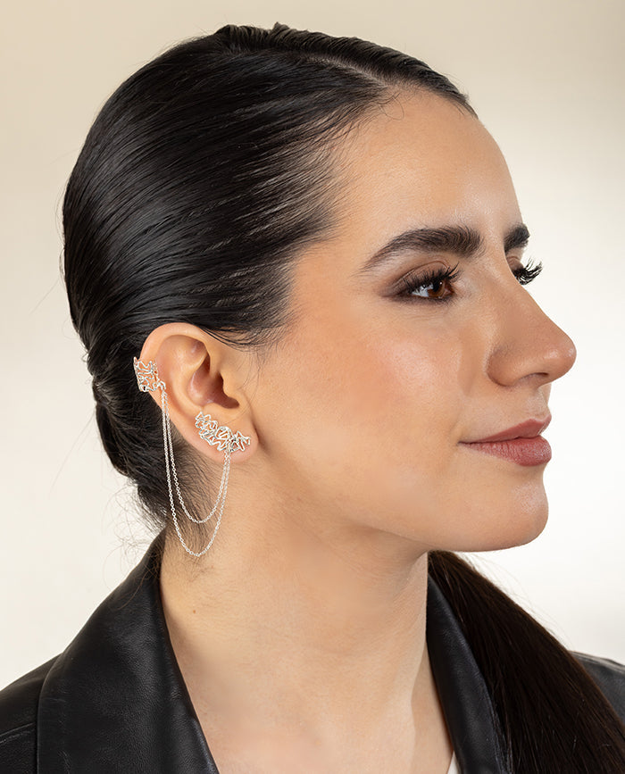 Ear Chain Coralia en Plata