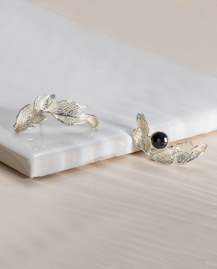 Aretes Valerie con Onix en Plata