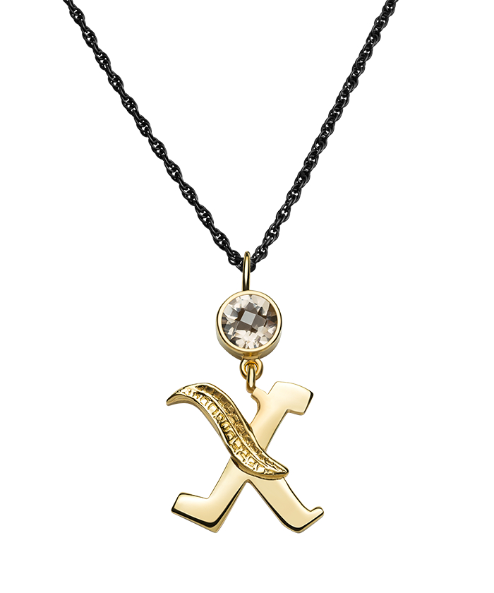 Large Initial X Necklace
