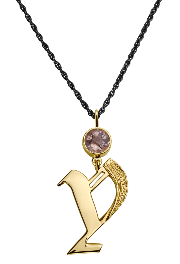 Large Initial Y Necklace